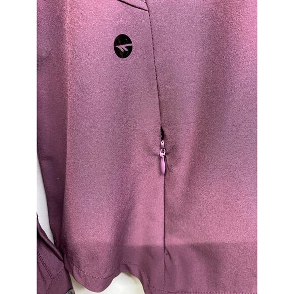 Hi-Tec  Foraker Mixed Media Relaxed Button Front Purple Long Sleeve Shirt Size M - Picture 6 of 8